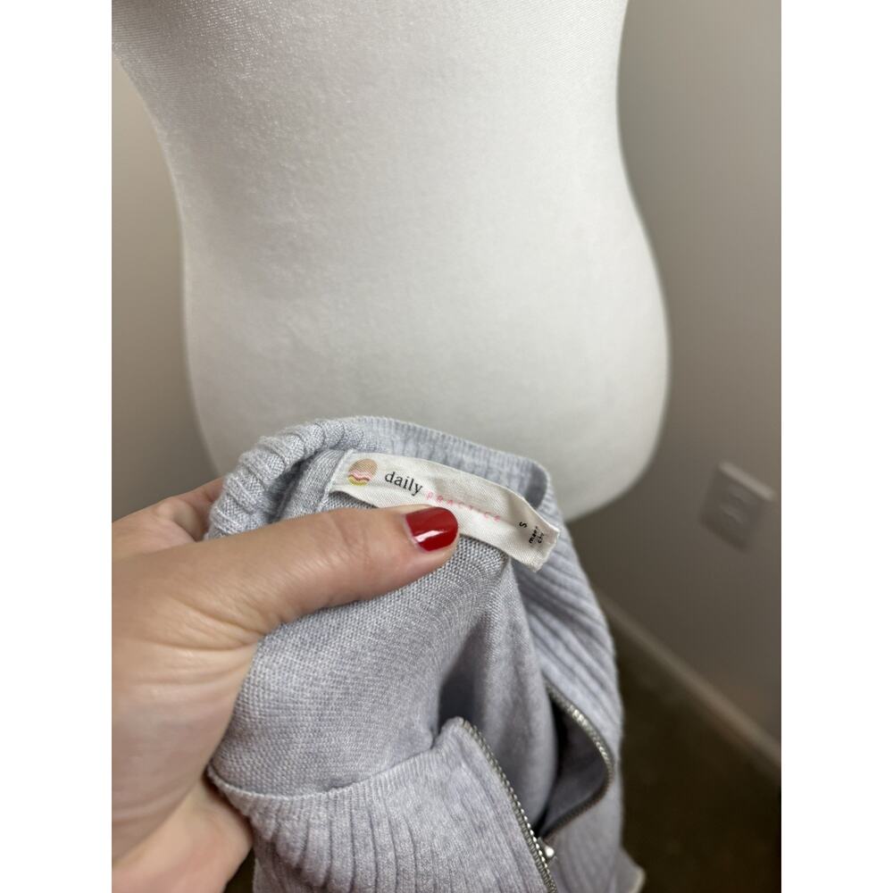 Anthropologie Daily Practice Miles Sweater Dress Small Gray Knit Pleated Preppy - Picture 5 of 15